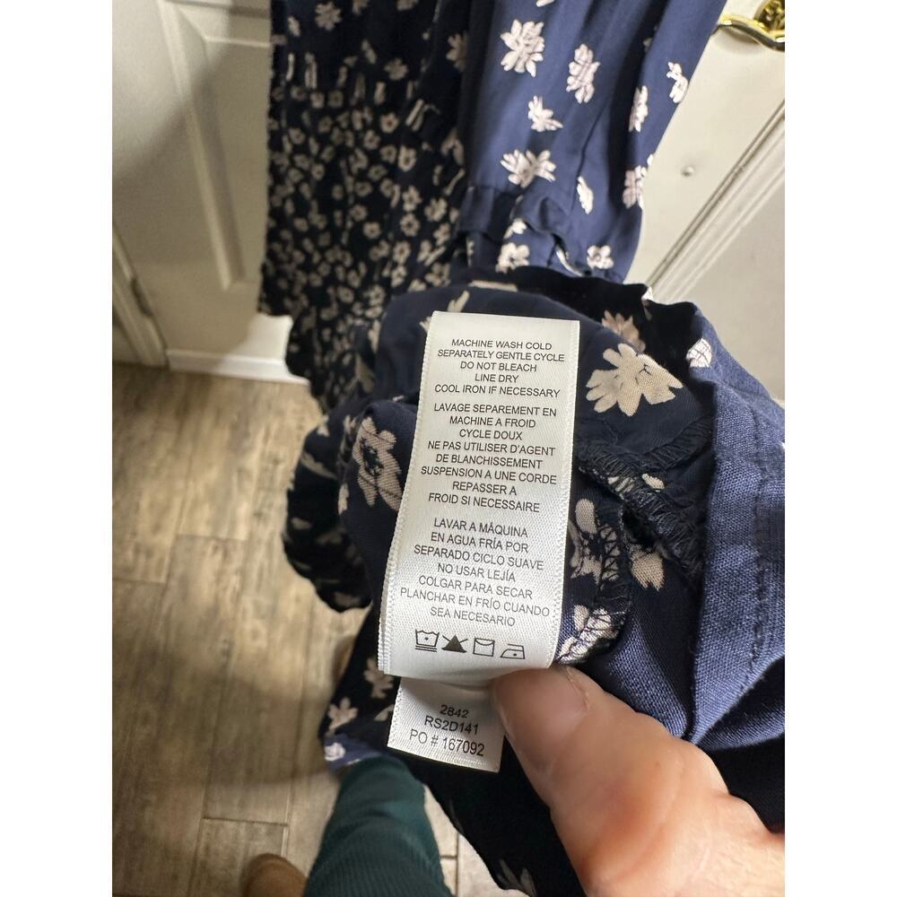 Splendid A-line Maxi Dress Northstar Jacquard Floral Print Blue White Size XL - Picture 7 of 9